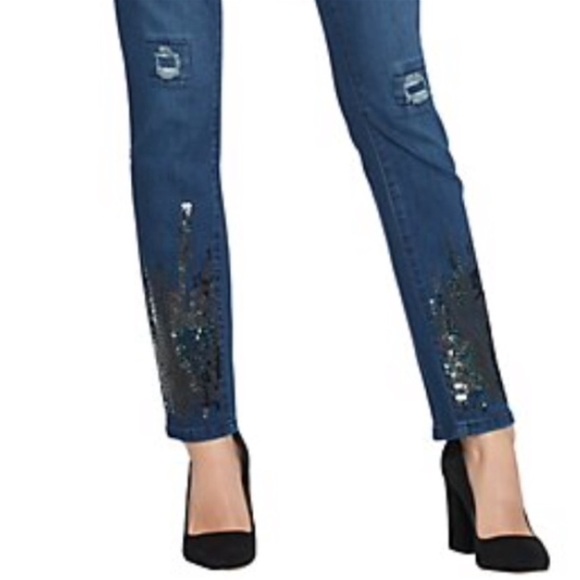 Black Sequin Jeans - Picture 2 of 8